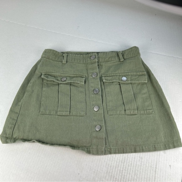 Hyfve women’s medium Olive‎ Green Button-Front Skirt - Picture 1 of 6
